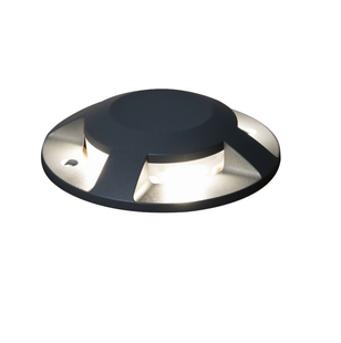 Konstsmide Dek - opbouwgrondspot -  Ø 20 x 4,5 cm - 12W LED incl. - IP65 - antraciet