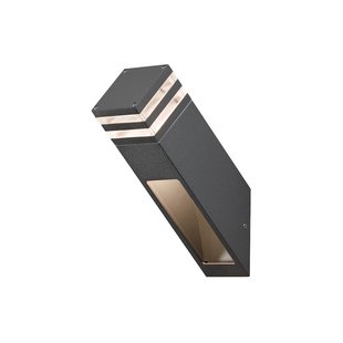 Konstsmide Massa - buiten wandlamp - 11 x 25 x 37 cm - 8W LED incl. - IP54 - antraciet