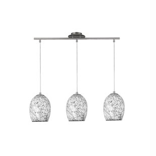 Searchlight Crackle - hanglamp - 75 x 18 x 147 cm - wit craquelé glas