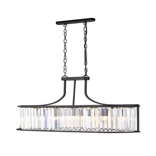 Searchlight Victoria - hanglamp - 78 x 30 x 150 cm - mat zwart en transparant
