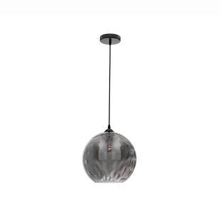 Nova Luce Jerardo - hanglamp - Ø 30 x 140 cm - gerookt glas met bubbels