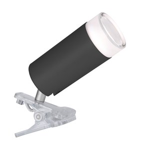 Lutec Klipa - klemlamp - slimme verlichting - Lutec Connect - 16,3 x 13,3 x 6,3 cm - 4,7W LED incl. - dimfunctie en instelbare lichtkleur via app - RGB+W - zwart