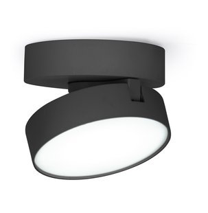 Lutec Stanos - opbouwspot - slimme verlichting - Lutec Connect - Ø10 x 5,5 cm - 6,8W LED incl. - dimfunctie via app - 2700K-6500K - zwart