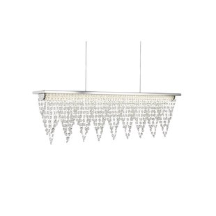 Searchlight Drape - hanglamp - 65 x 12 x 115 cm - chroom en transparant