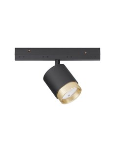 Nova Luce Ultra Slim - rail spot - lichtbundel instelbaar van 15 tot 36 graden - Ø 5,5 cm - 10W DALI dimbare LED incl. - zwart en goud