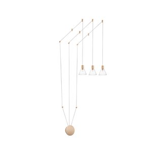 Nova Luce Marce - hanglamp - 12 x 14,5 x 400 cm - 15W LED incl. - goud en transparant