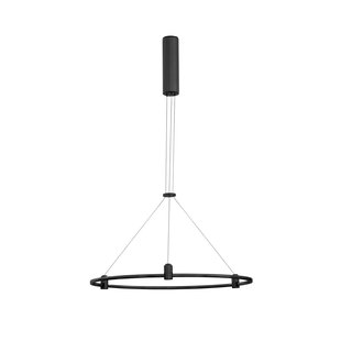 Nova Luce Dion - magnetische cirkelvormige structuur - Ø 60 x 120 cm - 60W LED incl. - zandzwart