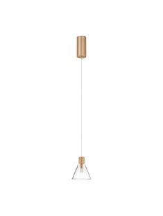 Nova Luce Glass Doc - hanglamp - Ø 12 x 120 cm - 5W LED incl. - goud