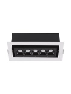 Nova Luce Cantia - inbouwspot - 19 x 8,2 cm - 178 x 72 mm inbouwmaat - 8W LED incl. - zwart - warm wit