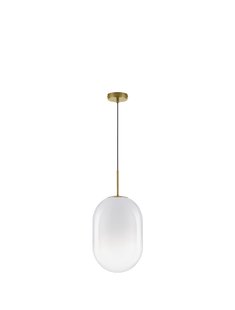 Nova Luce Chrysi - hanglamp - Ø 24 x 120 cm - messing goud en wit