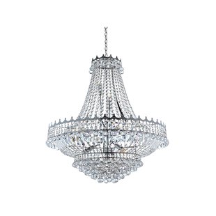 Searchlight Versailles - luster - Ø 80 x 250 cm - chroom en transparant