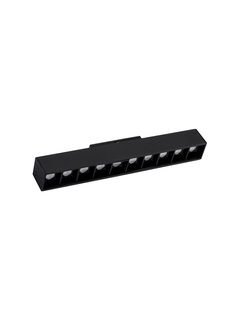 Nova Luce Buxton L - armatuur voor magnetisch railsysteem - 26,9 x 3,5 x 5,1 cm - 15W dimbare LED incl. - zandzwart