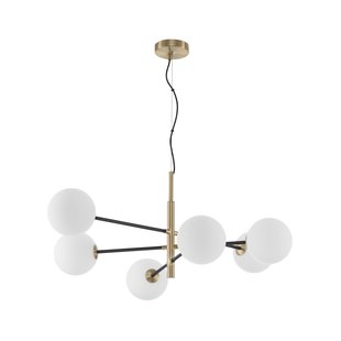 Nova Luce Vitra - hanglamp - 103 x 75 x 136 cm - satijn goud en zwart
