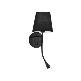 Nova Luce Nia - wandverlichting met schakelaar - 19 x 16 x 30 cm - 3W LED incl. - zwart