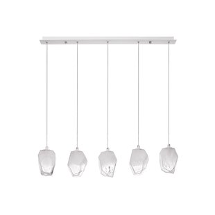 Nova Luce Ice - hanglamp - 84 x 12 x 180 cm - wit en transparant