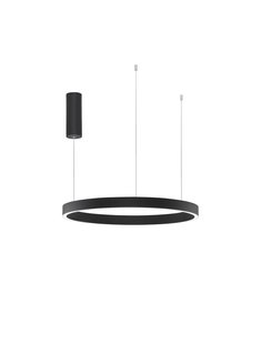 Nova Luce Elowen - hanglamp - Ø 60 x 150 cm - 60W dimbare LED incl. - zwart