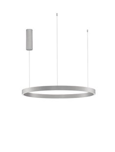 Nova Luce Elowen - hanglamp - Ø 80 x 150 cm - 77W dimbare LED incl. - zilver