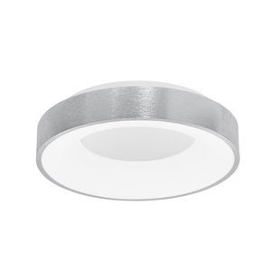 Nova Luce Rando Thin - plafondverlichting - Ø 38 x 9 cm - 30W dimbare LED incl. - geborsteld zilver