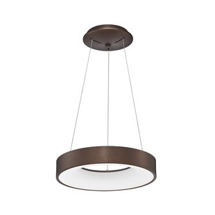 Nova Luce Rando Thin - hanglamp - Ø 38 x 120 cm - 30W dimbare LED incl. - geborstelde koffie