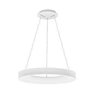 Nova Luce Rando Thin - hanglamp - Ø 60 x 120 cm - 50W dimbare LED incl. - zandwit - warm witte lichtkleur