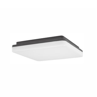 Nova Luce Tommy - buiten plafondverlichting - 28 x 28 x 6 cm - 24W LED incl. - IP54 - donkergrijs en wit