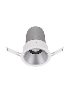 Nova Luce Homer - inbouwspot - Ø 85 mm - inbouwmaat 75 mm - 15W LED incl. - 24° lichtbundel - wit met aluminium