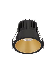 Nova Luce Luela - inbouwspot - Ø 85 mm - inbouwmaat 75 mm - 13W LED incl. - zwart en goud -3000K