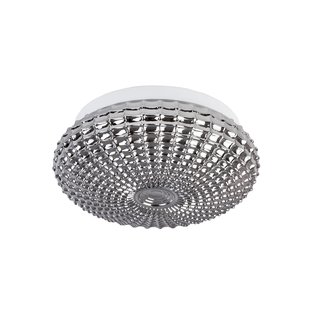 Nova Luce Clam - plafondlamp badkamer - Ø 30 x 12 cm - IP44 - rook chroom
