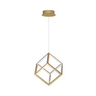 Nova Luce Gabbia - hanglamp - 25 x 25 x 190 cm - 45W dimbare LED incl. - goud