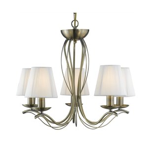 Searchlight Andretti - luster - Ø 51 x 100 cm - antiek messing