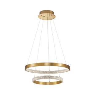 Nova Luce Preston - hanglamp - Ø 60 x 120 cm - 60W dimbare LED incl. - antiek goud messing