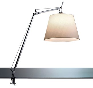 Artemide Tolomeo Mega Klemlamp LED Met Snoerdimmer Perkament 42 Cm