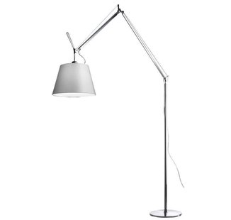 Artemide Tolomeo Mega Terra Booglamp LED 2700K Toetsdimmer Alu Grijs Satijn 32