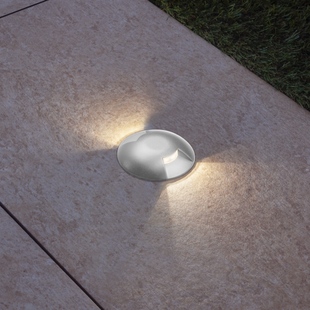 Century Italia Argo - grondspot met 2 vensters - Ø 5,8 x 6,5 cm - 0,75W LED incl. - 4000K - IP67 - grijs
