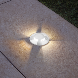 Century Italia Argo - grondspot met 4 vensters - Ø5,8 x 6,5 cm - 0,75W LED incl. - 4000K - IP67 - wit