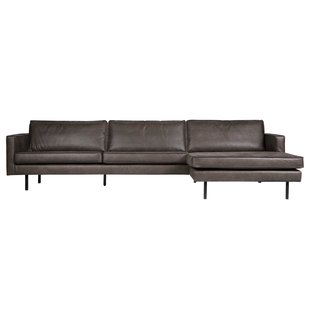WOOOD Rodeo 3-zits Bank Met Chaise Longue Rechts Zwart