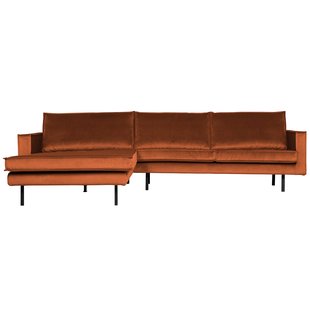 BePureHome Rodeo Velvet Met Chaise Longue Links Roest BePureHome Rodeo Velvet Met Chaise Longue Links Roest