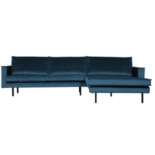 WOOOD Rodeo Velvet Met Chaise Longue Rechts Blauw