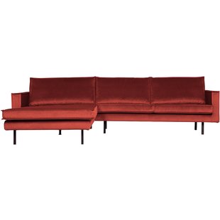 WOOOD Rodeo Velvet Met Chaise Longue Links Chestnut