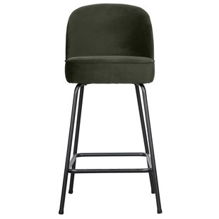 WOOOD Vogue Barkruk H65 Fluweel Donkergroen