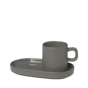 Blomus Pilar Espresso Kop En Schotel Set Van 2 Pewter Blomus Pilar Espresso Kop En Schotel Set Van 2 Pewter