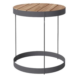 Bolia Drum Bijzettafel Buiten&Oslash;40 Donkergrijs Teak
