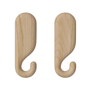 Bolia Nob Haak 8,5cm Set Van 2 Wit Gepigmenteerd Geolied Eiken