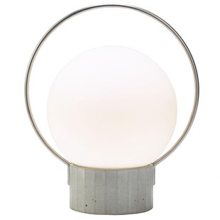 Brokis Sfera Tafellamp LED Oplaadbaar Small Opaal Staal Naturel