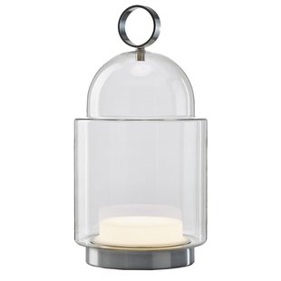 Brokis Dome Nomad Tafellamp LED Oplaadbaar Large Transparant Staal