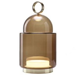 Brokis Dome Nomad Tafellamp LED Oplaadbaar Large Rookbruin Messing