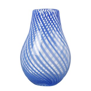 Broste Copenhagen Ada Crossstripe Vaas&Oslash;15 Intense Blue