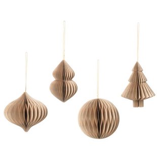 Broste Copenhagen Christmas Mix Papieren Roodtbal Ornament Set Van 4 Natural Broste Copenhagen Christmas Mix Papieren Roodtbal Ornament Set Van 4 Natural
