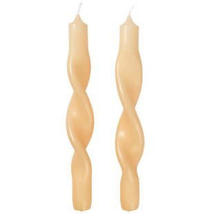 Broste Copenhagen Twist Swirl Kaars Set Van 2 Golden Yellow