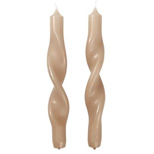 Broste Copenhagen Twist Swirl Kaars Set Van 2 Walnut